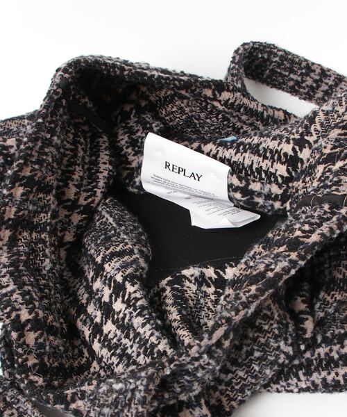 REPLAY（リプレイ） トートバッグ ブレンドウールハウンドトゥース