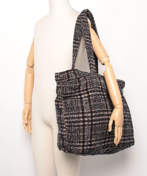 REPLAY（リプレイ） トートバッグ ブレンドウールハウンドトゥース