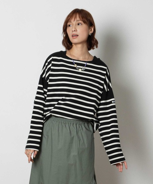 Right-on（ライトオン） tシャツ バスクボーダーロンT レディース