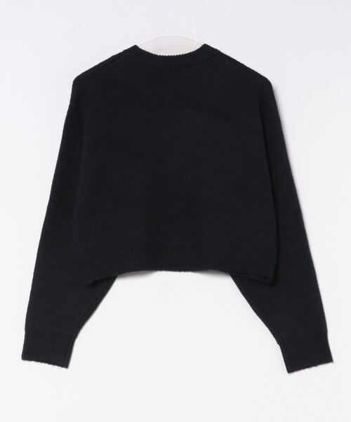 ニット セーター フロッキーロゴニットクロップドプルオーバー レディース STYLEBLOCK ニット セーター フロッキーロゴニットクロップド