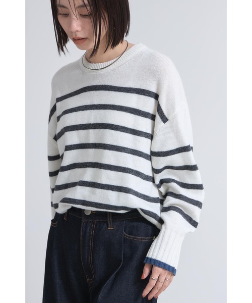 The Elder Statesman　ボーダーニット SET]デザインボーダーニットベスト＆ショートパンツ SET UP(2set