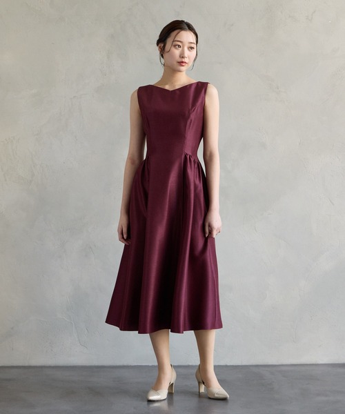 AIMER（エメ） ドレス シャンタンノースリーブフレアパーティードレス