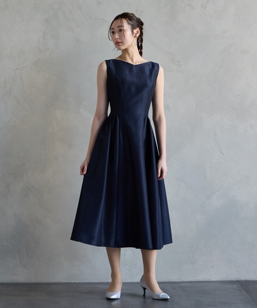 AIMER（エメ） パーティードレス ドレス シャンタンノースリーブフレア