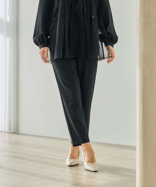 【完売商品】LEPSIM パンツドレス チュール切り替えパンツドレス　ブラック 完売商品】LEPSIM パンツドレス チュール切り替えパンツドレス