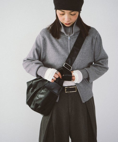 HANNE ショルダーバッグ バッグ ワイドベルトフェイクレザーバッグ
