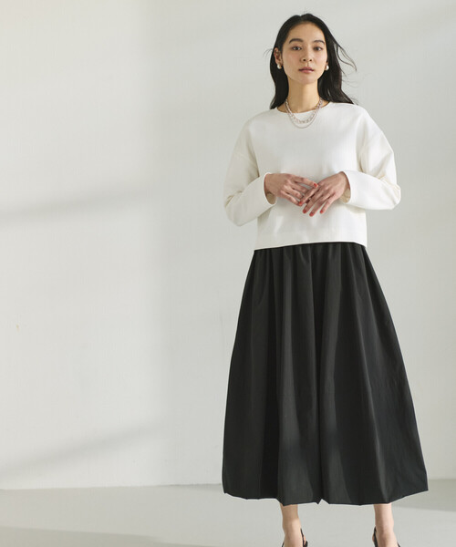 ホワイト クロップド長袖Tシャツ T.japan クロップド丈 Tシャツ（長袖）（12-60CK03-205）｜コムサイズム