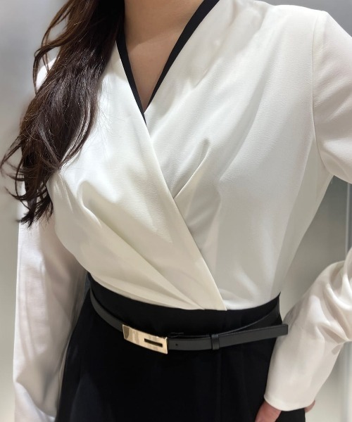 【だーこ♡】PINKY & DIANNE　バイカラーファスナーワンピース PINKY&DIANNE（ピンキー アンド ダイアン） ワンピース バイカラー