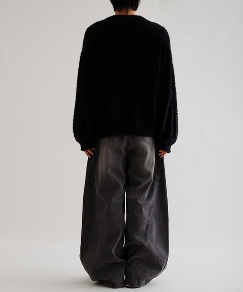 epnok セーター ニット 「EPNK」Damage logo shaggy knit