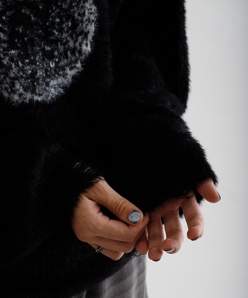 epnok セーター ニット 「EPNK」Damage logo shaggy knit