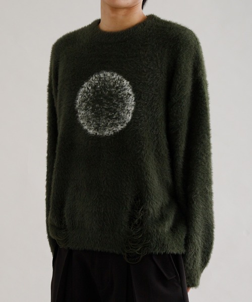 epnok セーター ニット 「EPNK」Damage logo shaggy knit