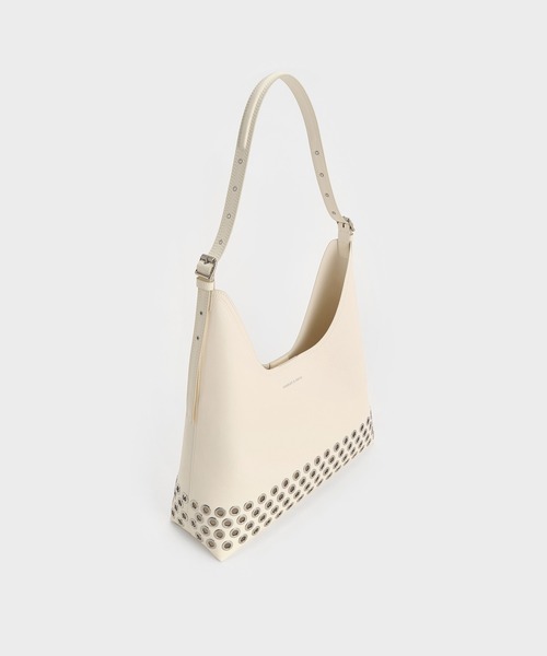 ★CHARLES&KEITH★Liv Embossed Shoulder Bag/送料込 CHARLES ＆ KEITH ショルダーバッグ バッグ Liv リブ クロック
