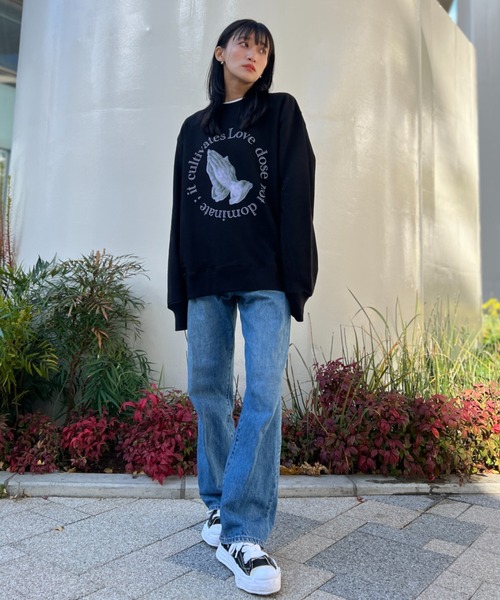 トレーナー スウェット 「ZOZOTOWN限定」LHP×Himika Akaneya/「合掌」UpDRIFT crewneck sweat(UNISE L.H.P トレーナー スウェット 「ZOZOTOWN限定」LHP×Himika
