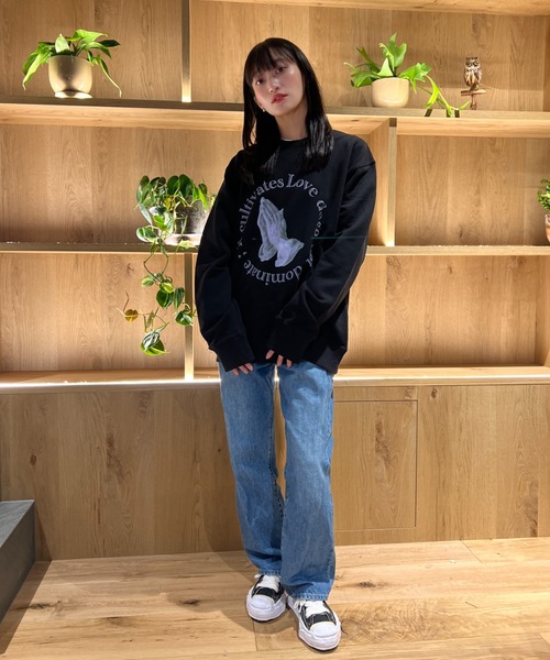 トレーナー スウェット 「ZOZOTOWN限定」LHP×Himika Akaneya/「合掌」UpDRIFT crewneck sweat(UNISE L.H.P トレーナー スウェット 「ZOZOTOWN限定」LHP×Himika