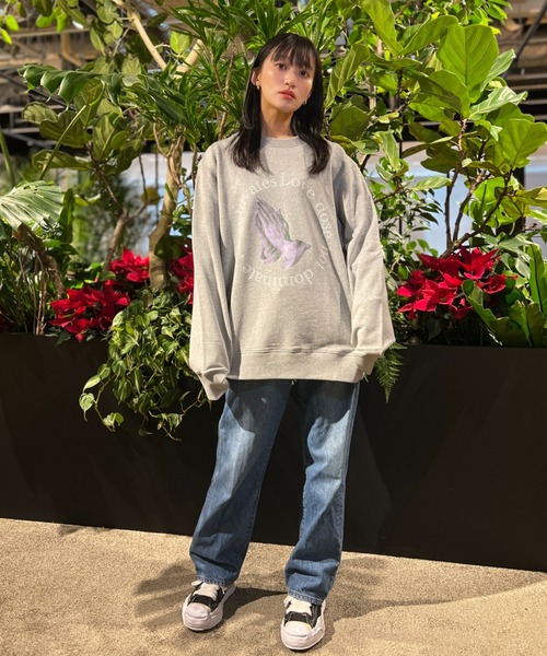 トレーナー スウェット 「ZOZOTOWN限定」LHP×Himika Akaneya/「合掌」UpDRIFT crewneck sweat(UNISE L.H.P トレーナー スウェット 「ZOZOTOWN限定」LHP×Himika