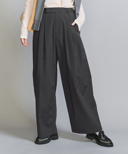 値下げ！BEAUTY＆YOUTH コットンナイロン ワイドタックパンツ H BEAUTY & YOUTH エイチビューティーアンドユース HW CTN TYP