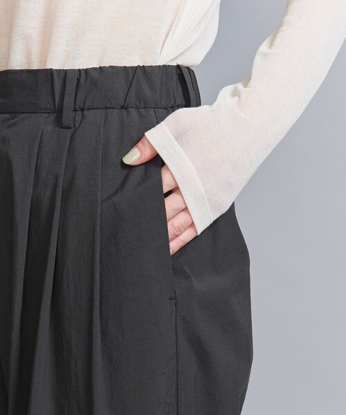 ビューティーアンドユース　コットンナイロン ワイドタックパンツ S ビューティーアンドユース コットンナイロン ワイドタックパンツ