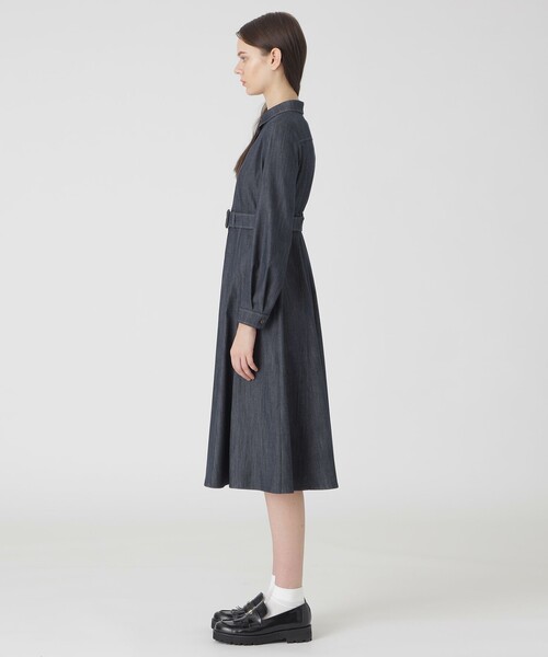 タグ付【BLUE LABEL 】 ボリュームスリーブドレス ワンピース 38 BLUE LABEL CRESTBRIDGE（ブルーレーベルクレストブリッジ）の