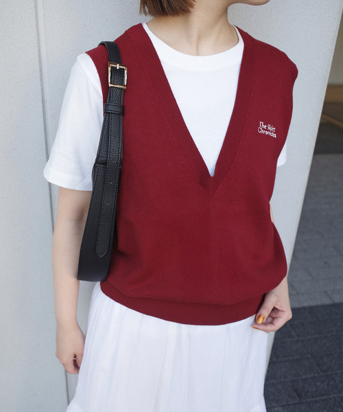 ベスト ジレ The Skirt Chronicles SLOBE別注 Vネックベスト レディース