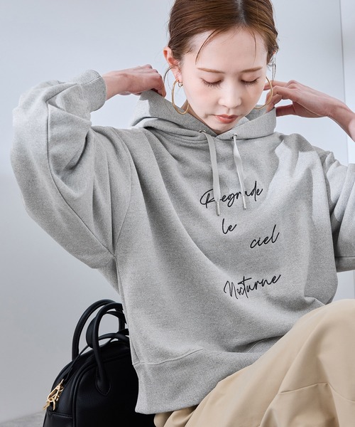 パーカー 裏毛フーディー レディース ROPE' PICNIC パーカー アソートロゴ刺繍裏毛フーディー