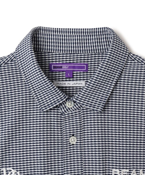 BEAMS GOLF ギンガムチェック 長袖ポロシャツ L 新同 定価2,2万 BEAMS GOLF（ビームス ゴルフ）PURPLE LABEL / 襟付き ギンガム