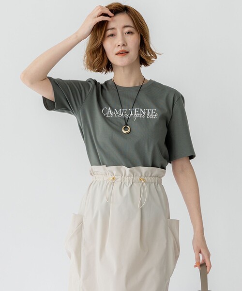 tシャツ 「洗える」CA ME TENTE ロゴ TEE レディース 23区 tシャツ 「洗える」CA ME TENTE ロゴ TEE レディース