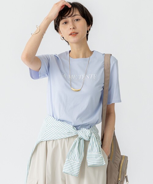 tシャツ 「洗える」CA ME TENTE ロゴ TEE レディース 23区 tシャツ 「洗える」CA ME TENTE ロゴ TEE レディース