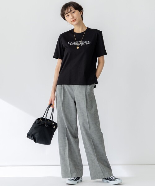 23区 tシャツ 「洗える」CA ME TENTE ロゴ TEE レディース