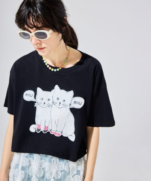 MIU MIU 黒 Tシャツ　S MIUMIUの黒Tシャツです