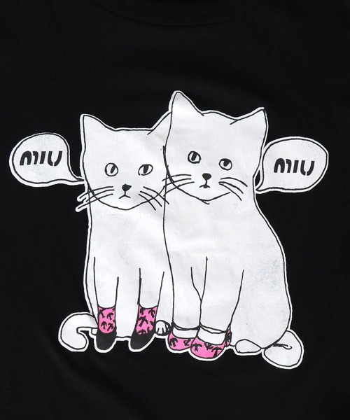 tシャツ 「BLACK SCORE」MIU MIU CATS CROPPED T レディース BLACK SCORE tシャツ 「BLACK SCORE」MIU MIU CATS CROPPED T