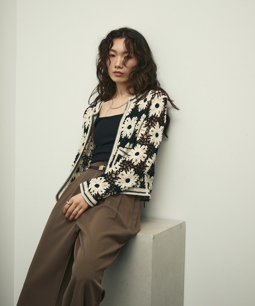 カーディガン Crochet Knit Cardigan / クロシェニット