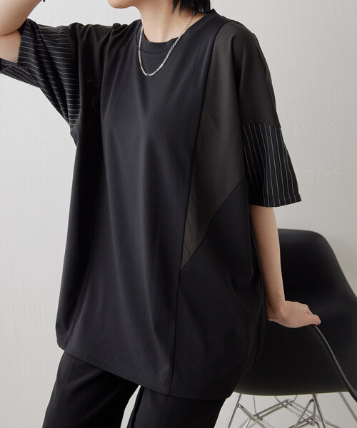 tシャツ ショルダー切替Tシャツ「SUM1 STYLE（スミ スタイル)」 レディース ear PAPILLONNER tシャツ ショルダー切替Tシャツ「SUM1 STYLE