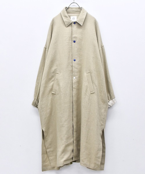 STOF（ストフ） ステンカラーコート コート COLOR MIX LINEN WOOL COAT