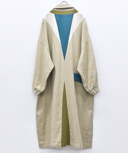 STOF（ストフ） ステンカラーコート コート COLOR MIX LINEN WOOL COAT