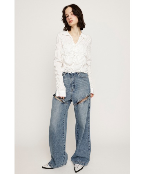 ブラウス シャツ SHIRRING SKIPPER RIBBON SH シャーリング スキッパー リボン シャツ 春服 レディース SHIRRING SKIPPER RIBBON SH シャーリング スキッパー リボン