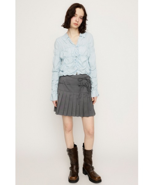 SLY ブラウス シャツ SHIRRING SKIPPER RIBBON SH シャーリング
