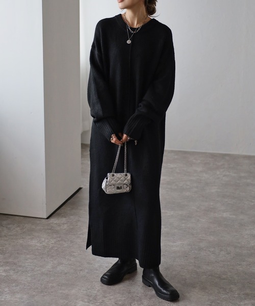 Bonjour Sagan（ボンジュールサガン） ニットワンピース FREE ブラック