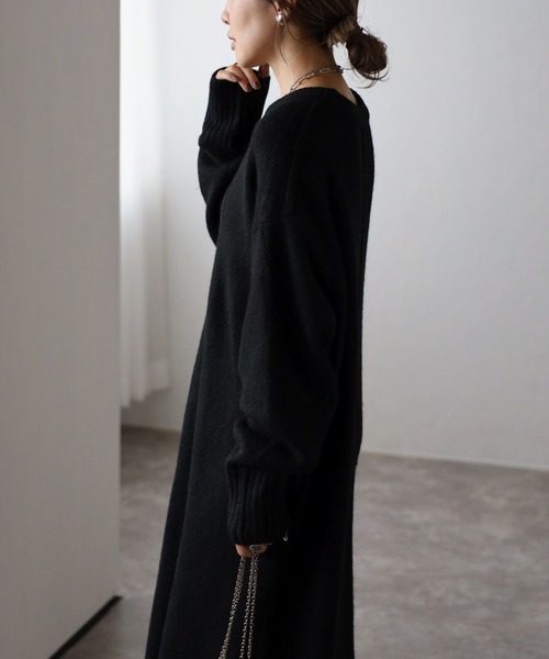 ワンピース Bonjour Bonjour Sagan（ボンジュールサガン） ニットワンピース FREE ブラック