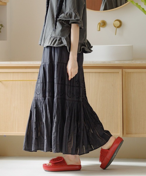 niko and… スカート カットワークレースロングスカート : ZOZOTOWN  
