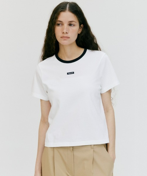 tシャツ coloration box logo standard crop t-shirt レディース