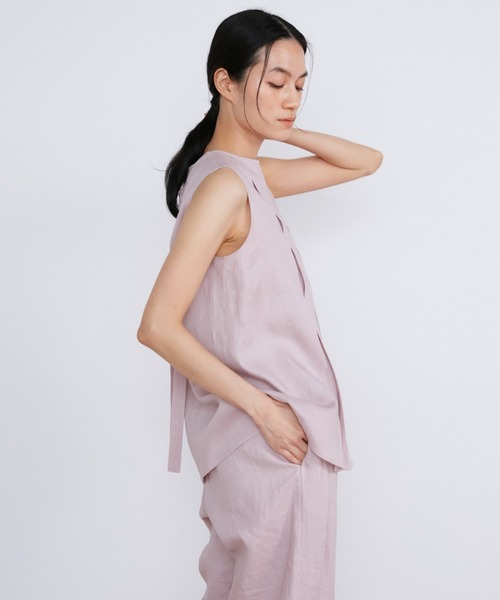ブラウス シャツ リネンボックスプリーツブラウス「la veille by SUPERIOR CLOSET」「セットアップ対応」 レディース INED ブラウス シャツ リネンボックスプリーツブラウス「la