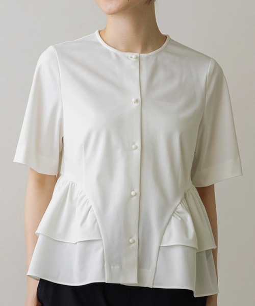 tシャツ 「SONO/ソーノ」「Summer Stretch」フロートギャザーフリルカーディガン レディース