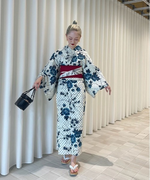Ameri（アメリ） 浴衣 KEITAMARUYAMA × Ameri IVORY FLOWER YUKATA