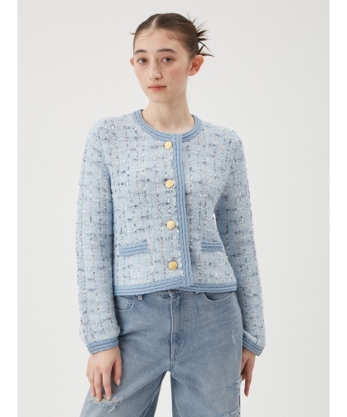 FURFUR（ファーファー） ニットカーディガン ONE SIZE ブルー