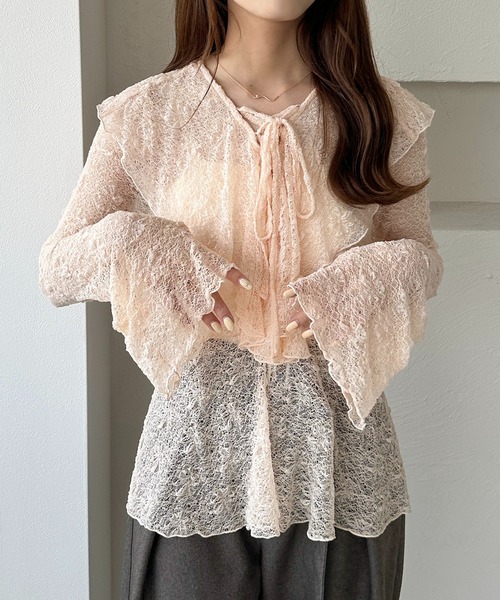 ETRE フリルトップス SANTEスタンドカラーフリルトップス(F WHITE): トップス │ ETRE