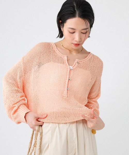 「BABYLONE」 長袖ニット フリー コーラル レディース