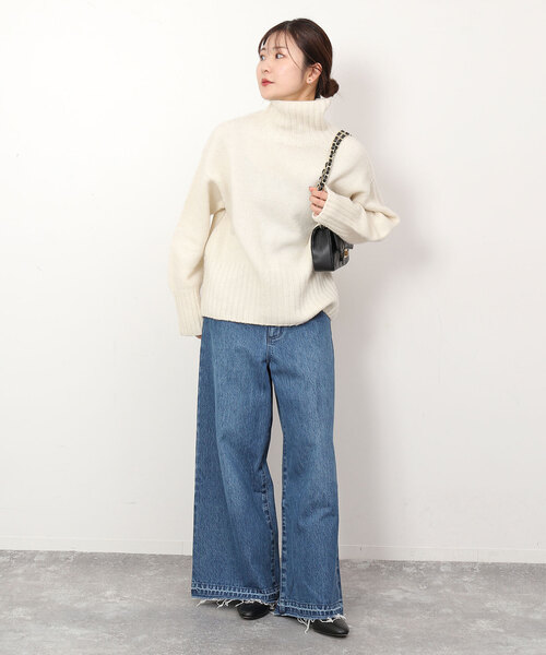 「SLOBE IENA」 加工デニムパンツ 36 ブルー レディース_画像4
