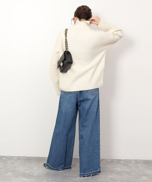 「SLOBE IENA」 加工デニムパンツ 36 ブルー レディース_画像6