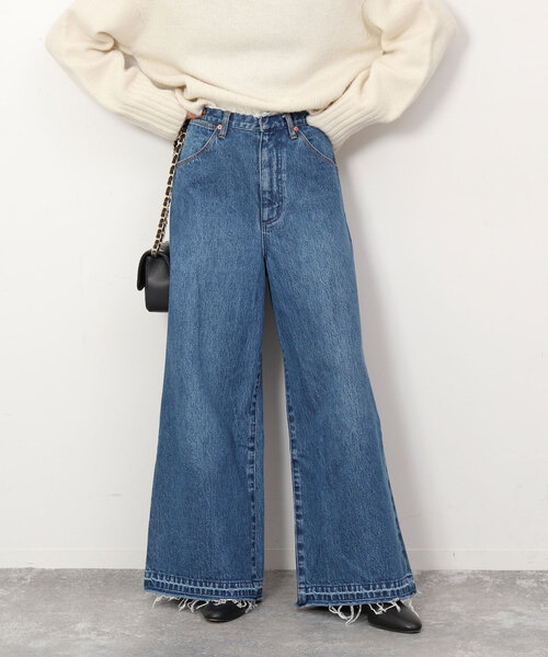 「SLOBE IENA」 加工デニムパンツ 36 ブルー レディース_画像7