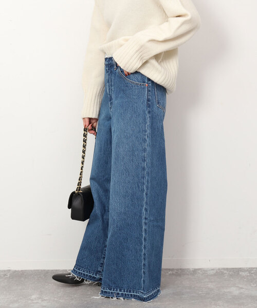 「SLOBE IENA」 加工デニムパンツ 36 ブルー レディース_画像9