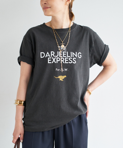 新品 Deuxieme Classe DARJEELING Tシャツ　ブラック Deuxieme Classe tシャツ DARJEELING Tシャツ レディース